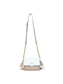 Pelle Luxur - Stylish White/Brown Sling Bag for Women (S)