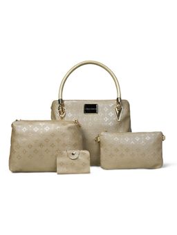 Pelle Luxur - Stylish Khaki Hand Bag for Women with Pouch (Set Of 3) (M)