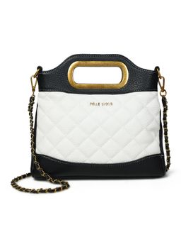 Pelle Luxur - Stylish Black/White Sling Bag for Women (M)