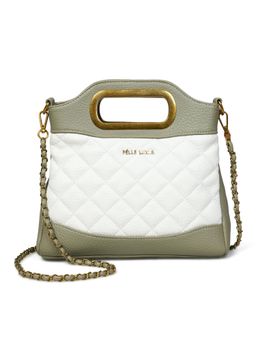 Pelle Luxur - Stylish Olive/White Sling Bag for Women (M)