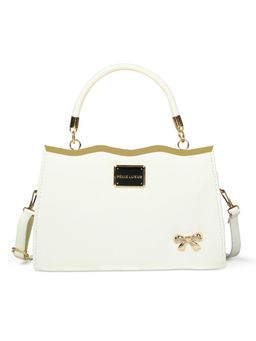 Pelle Luxur - Stylish White Satchel Bag for Women (M)