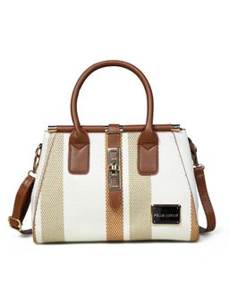 Pelle Luxur - Stylish White Satchel Bag for Women (M)