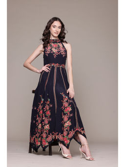 Label Ritu Kumar - Black Marquet Maxi Dress