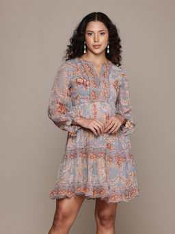 Label Ritu Kumar - Blue Arden Skater Dress