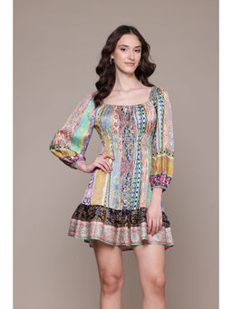 Label Ritu Kumar - Multi Ethnic Stripes Short Dress