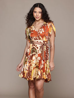 Label Ritu Kumar - Brown Agata Skater Dress