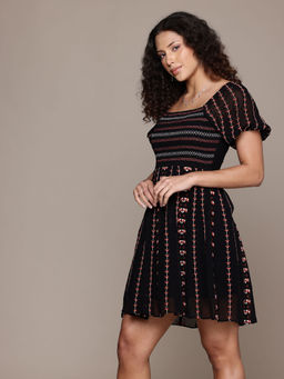 Label Ritu Kumar - Black Cassidy Skater Dress