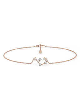 Candere by Kalyan Jewellers - Sagittarius 14K Rose Gold and Diamond Anklet for Women