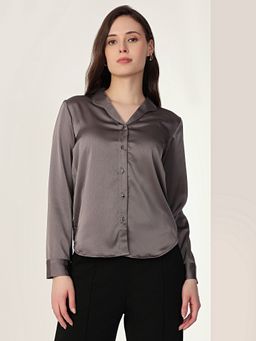 MISH - Solid Grey Featuring Stylized Collar Shirt