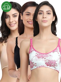 Inner Sense - Organic Cotton Antimicrobial Soft Nursing Bra (Pack of 3)