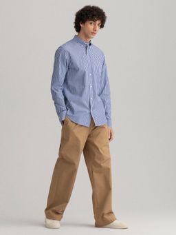 GANT - Men Blue Striped Regular Fit Shirt