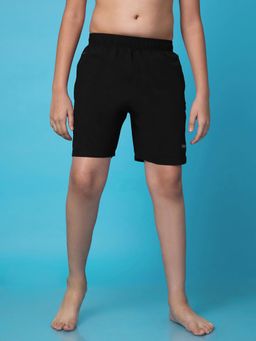 LYCOT - Boys Athletic All Purpose Black Solid Sports Shorts