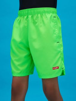 LYCOT - Boys Athletic All Purpose Green Solid Sports Shorts