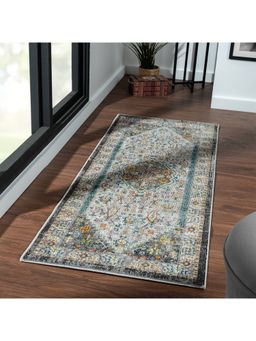 OBSESSIONS - Polypropylene Anti-Static Classical Bedside Runner, Grey