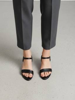 Koblerr - Black Casual Block Heel Sandals