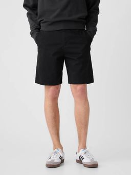 GAP - Men Black Cotton Mid Waist Shorts