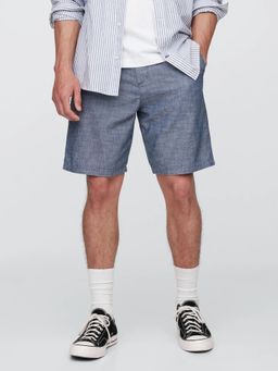 GAP - Men Blue Cotton Mid Waist Shorts