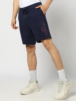 GAP - Men Navy Blue Cotton Mid Waist Shorts