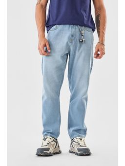 Snitch - Men Blue Cotton Blend Mid Waist Jeans