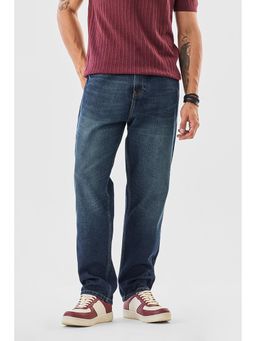 Snitch - Men Blue Cotton Blend Mid Waist Jeans