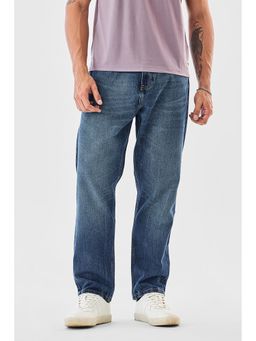 Snitch - Men Blue Cotton Blend Mid Waist Jeans