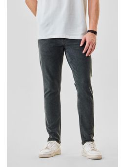 Snitch - Men Grey Cotton Blend Mid Waist Jeans