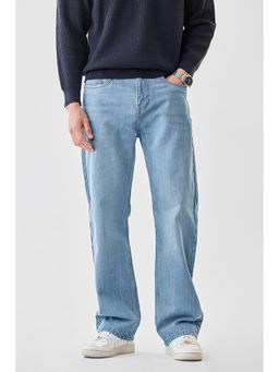 Snitch - Men Blue Cotton Mid Waist Jeans