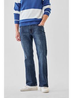 Snitch - Men Blue Cotton Blend Mid Waist Jeans