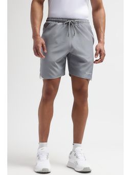Reebok - Men Grey Polyester Mid Waist Shorts