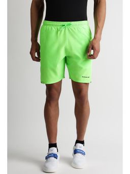 Reebok - Men Green Polyester Blend Mid Waist Shorts