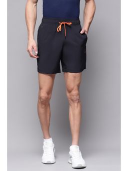 Reebok - Men Black Polyester Blend Mid Waist Shorts
