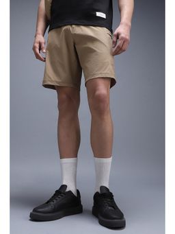 Van Heusen - Men Beige Nylon Blended Mid Waist Shorts