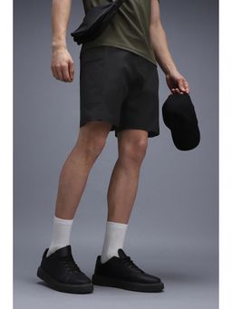 Van Heusen - Men Black Nylon Blended Mid Waist Shorts
