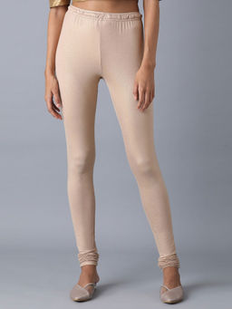 W - Beige Solid Churidar