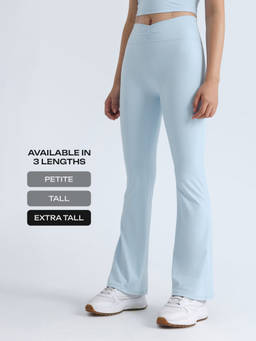 Cava Athleisure - Blue Solid Nylon Regular Fit Leggings
