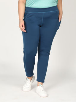 CHKOKKO - Women Indigo Plus Size Gym Leggings