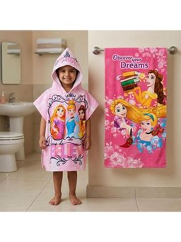Athom Living - Disney Princess Theme Kids Bath Towel & Poncho Hooded (Pack of 2)