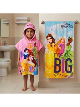 Athom Living - Disney Princess Theme Kids Bath Towel & Poncho Hooded (Pack of 2)