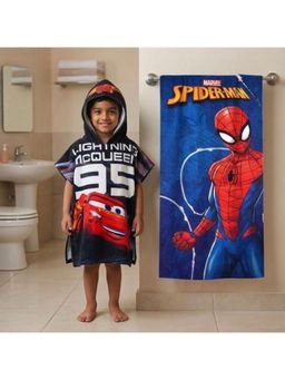 Athom Living - Spiderman Theme Kids Bath Towel & Disney Cars Poncho Hooded (Pack of 2)