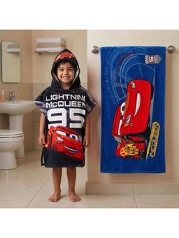 Athom Living - Red Disney Cars Theme Kids Bath Towel & Poncho Hooded (Pack of 2)