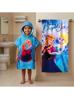 Athom Living - Disney Frozen Elsa Theme Kids Bath Towel & Poncho Hooded (Pack of 2)