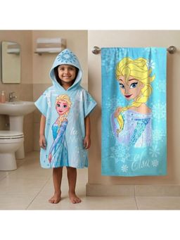 Athom Living - Disney Frozen Elsa Theme Kids Bath Towel & Poncho Hooded (Pack of 2)