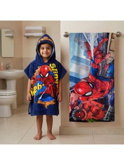 Athom Living - Red Spiderman Theme Kids Bath Towel & Poncho Hooded (Pack of 2)