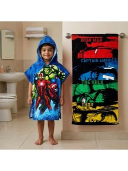 Athom Living - Marvel Hulk Theme Kids Bath Towel & Poncho Hooded (Pack of 2)