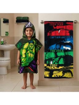 Athom Living - Hulk Theme Kids Bath Towel & Poncho Hooded (Pack of 2)