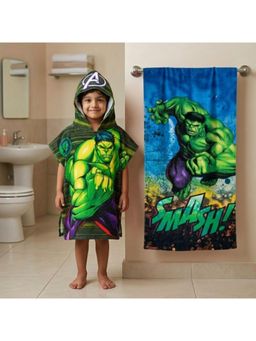 Athom Living - Hulk Theme Kids Bath Towel & Poncho Hooded (Pack of 2)