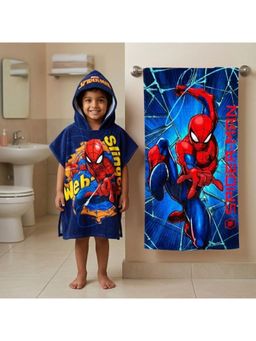 Athom Living - Spiderman Theme Kids Bath Towel & Poncho Hooded (Pack of 2)