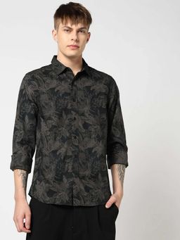 GAP - Men Floral Black Cotton Shirt
