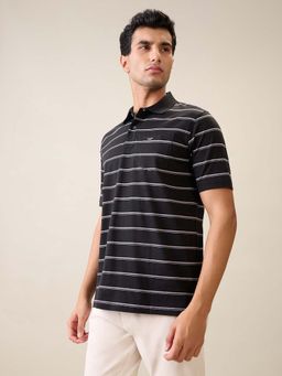 ColorPlus - Black Comfort Fit Pure Cotton Polo Neck T-Shirt