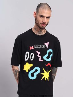 Griffel - Graphic Pop Art Oversized Black T-Shirt